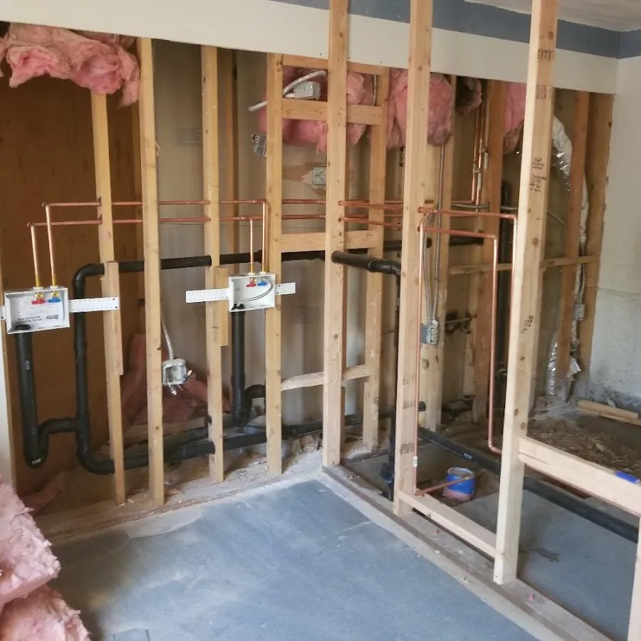 Copper pipe rough-in and plumbing installation in New Milford